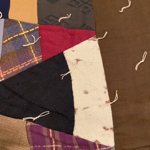 OLD VINTAGE Quilt Pieced Tied Beautiful 90 x 52" - Picture 5 of 15